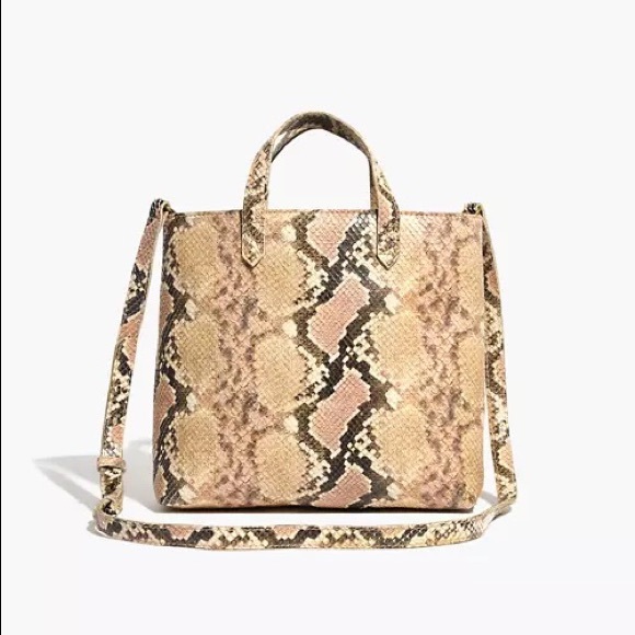 Madewell The Zip-Top Transport Crossbody: Snake Embossed Leather Edition - Picture 1 of 11